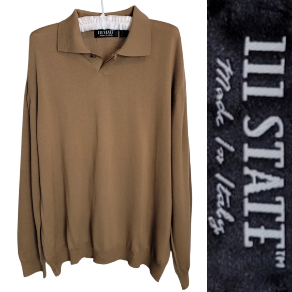 111 State Merino Wool Polo Sweater